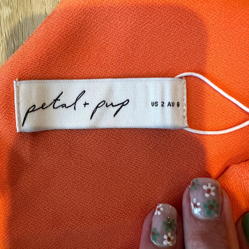 PETAL & PUP Women's Nadene Dress Size 2 In Orange - Picture 14 of 14
